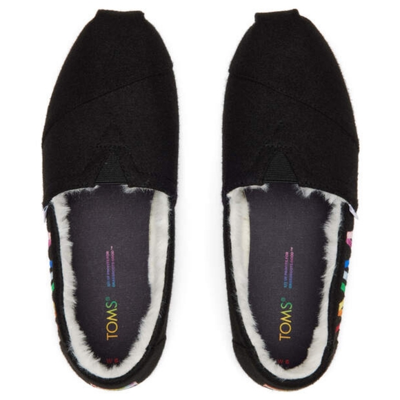 👣TOM'S🩷 ALPARGATA Unity Rainbow Slip On Sherpa Lined Espadrilles - Picture 5 of 6